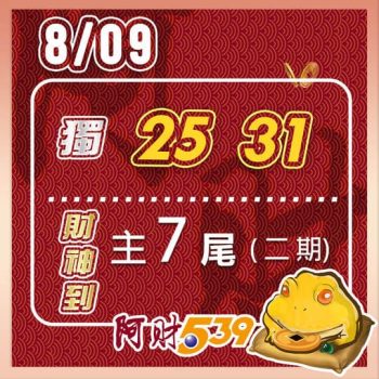 2022/08/09 今彩539阿財版路-獨支*2+尾數